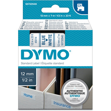 DYMO Ruban D1 bleu/blanc S0720540 12mm/7m
