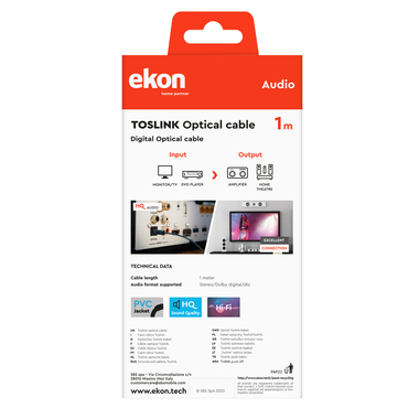 Cavo a fibra ottica con connettori Toslink | Ekon