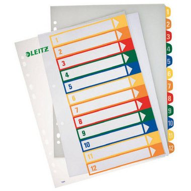 LEITZ Register PC-beschriftbar A4+ 12940000 mutlicolor 1-12