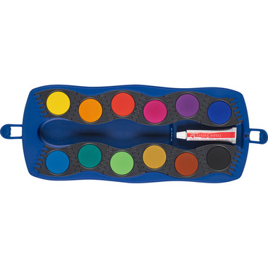 FABER-CASTELL Boîte de peinture 12 couleurs 125001 bleu