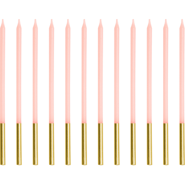 PARTYDECO Geburtstagskerzen 14cm SCD-4-081 rosa 12 Stück