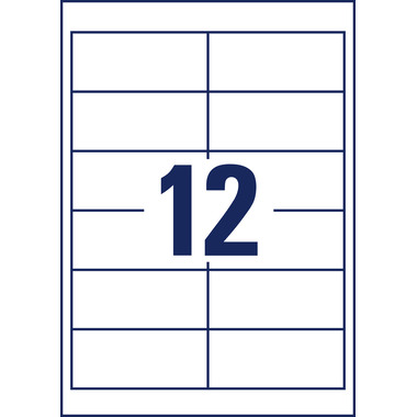 AVERY ZWECKFORM Etiketten 97x42,3mm 6123 weiss 120 Stk./10 Blatt