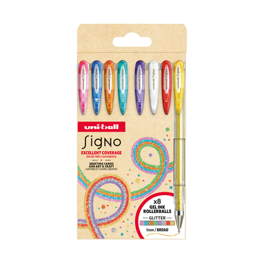UNI-BALL Roller Signo Sparkling 1mm UM-120SP 8P 8 couleurs