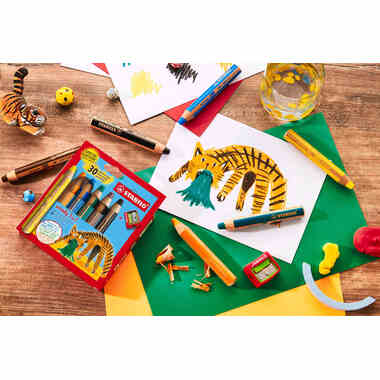 STABILO Farbstifte Woody 3 in 1 02.04.8806 Tiger 6 Stück