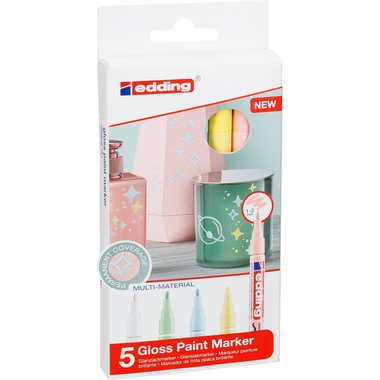 EDDING Gloss Paintmarker 751 1-2mm 751-E5-pas pastell 5 Stück