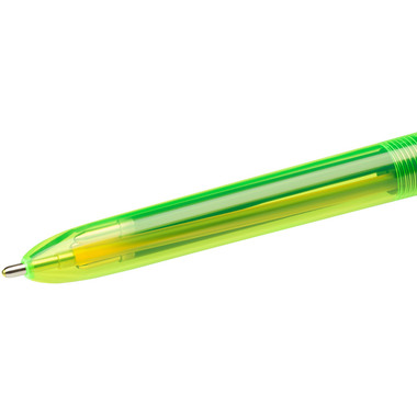 BIC Kugelschreiber Fluo 982868 4 Colours Box, 12 Stück