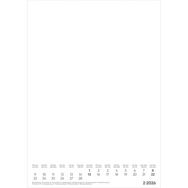 ALPHA EDITION Bastelkalender 2026 160599 1M/1S weiss ML 21x29.7cm