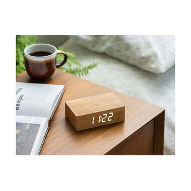 Gingko Digitalwecker Flip Click Clock Braun