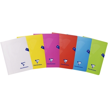 CLAIREFONTAINE Schulheft 170x220mm 303745C liniert ass. 48 Blatt