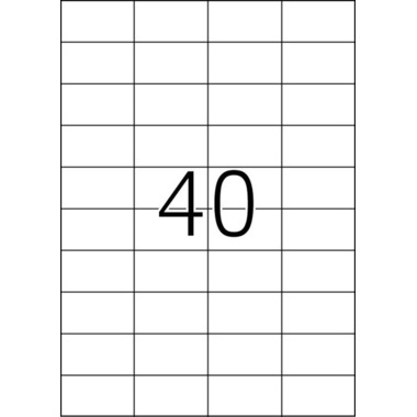 HERMA Universal-Etikett. 52,5x29,7mm 4461 weiss 4000 St./100 Blatt