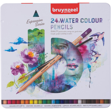 BRUYNZEEL Aquarellfarbstifte Expression 60313024 24 Farben Metalletui