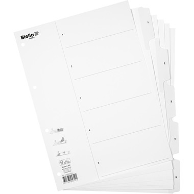 BIELLA Répertoire carton Smartind. A4 46940501U blanc 1-5