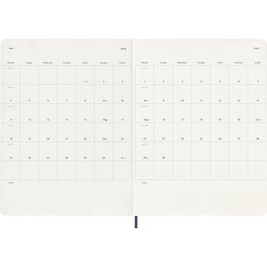 MOLESKINE Agenda Classic X-Large 2026 DSB2012WN4Y26 1W/1S saphir SC 19x25cm