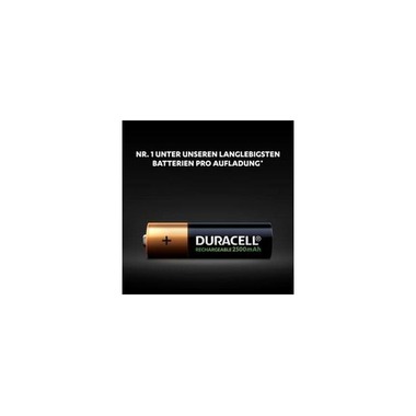 Duracell Batteria Ricaricabile NiMH AA 2500 mAh, 2 pezzi