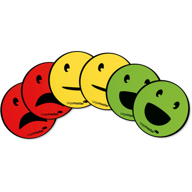 LEGAMASTER Symbole Emoticon 50mm 7-123304 PP ass., magnétique 6 pcs.
