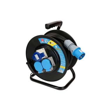 Max Hauri Kabelrolle 30 m, 2x T23, 1x CEE16/3, Schwarz