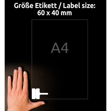 AVERY ZWECKFORM Etiketten 60x40mm L7950-20 Kabel, perm. 480 Stück