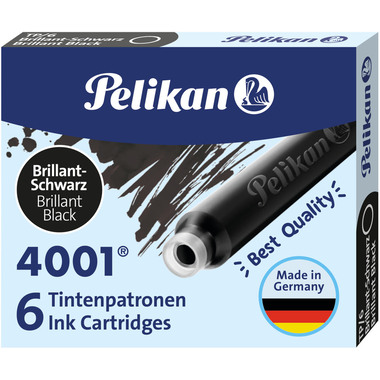 PELIKAN Tintenpatrone TP/6/2/B schwarz 12 Stück, Blister