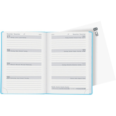 BIELLA Agenda Memento 2026 825715060026U 1S/2P bleuclair ML 10.1x14.2cm