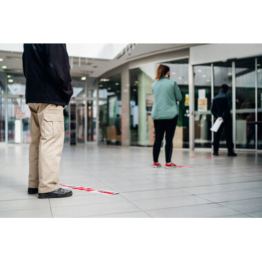 TESA Social Distancing Tape 58263-00000 rouge, blanc, noir 50mmx50m