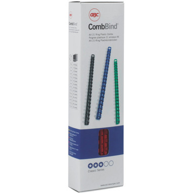 GBC Plastikbindrücken 10mm A4 4028235 blau, 21 Ringe 100 Stück
