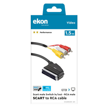 Câble Péritel - RCA avec commutateur | Ekon