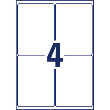AVERY ZWECKFORM Etiquettes Laser 99,1x139mm L4774REV8 blanc,imperméable redec. 8 f.