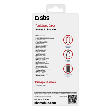 Durchsichtiges Cover mit Umhängeband für iPhone 11 Pro Max