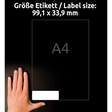 AVERY ZWECKFORM Adressetiketten 99,1x33,9mm L7162-40 weiss 640 Stk./40 Blatt