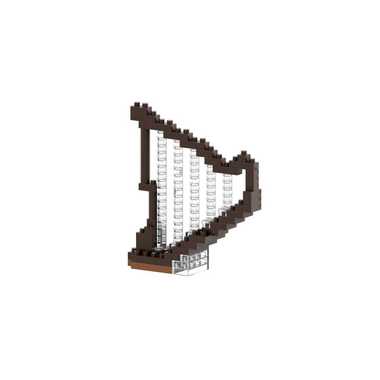 BRIXIES building block model harp made of 115 building blocks