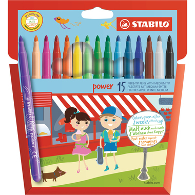 STABILO Stylo Fibre Power 280/15-01 15 pcs., couleurs ass.