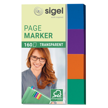 SIGEL Bloc notes transparent 20x50mm HN671 4 couleurs ass. 4x40 bandes