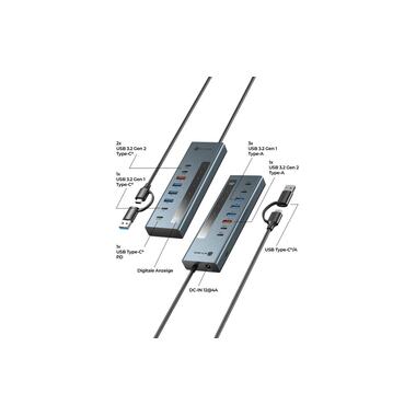 ICY BOX IB-HUB1743-CPD con Power Delivery e adattatore USB-C/A