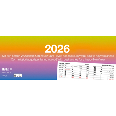 BIELLA Blocco a strappo Nr.14 2026 889014000026U 1M/1P colorato ML 24x9cm