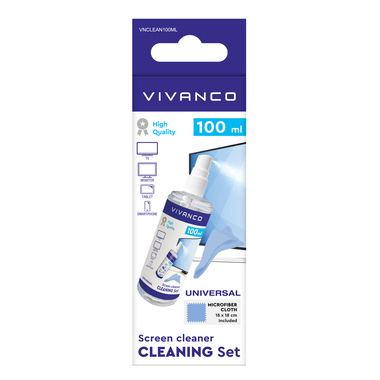 Spray pulizia 100ml con panno microfibra | Vivanco