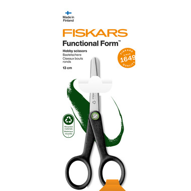 FISKARS Ciseaux Hobby Recycling 13cm 1074542 noir, droitiers et gaucher
