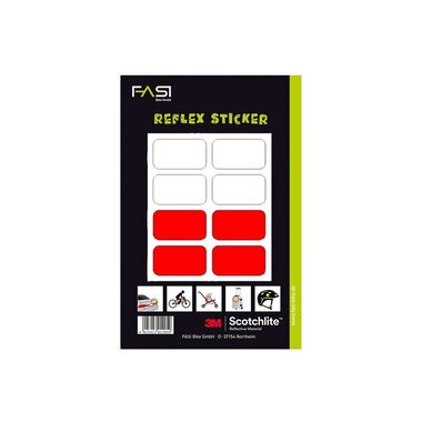 Fasi reflektierende Vierecke 3M selbstklebend weiss / rot