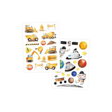 Papierdrachen Set di Tatuaggi Metallici – Escavatore & Dino