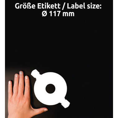 AVERY ZWECKFORM CD-Etiketten Classic 117mm L6043-100 ILK A4, weiss 100Bl./2St.
