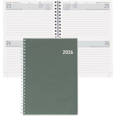 BIELLA Agenda Bi Jour Wire-O 2026 808520000026U 2G/1S Cylar ML 14.5x20.5cm