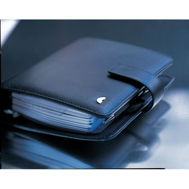 CHRONOPLAN Ringbuch Compact Standard 50172Z.26 Vollrindleder schwarz A5