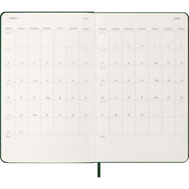 MOLESKINE Agenda Classic Large 2026 DHK1512WN3Y26 1S/1P verde mirto HC 13x21cm
