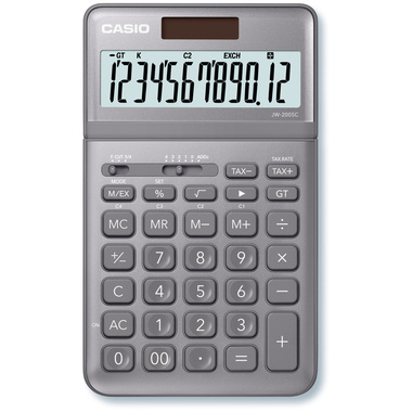 CASIO Tischrechner JW-200SC-GY-S 12-stellig grau