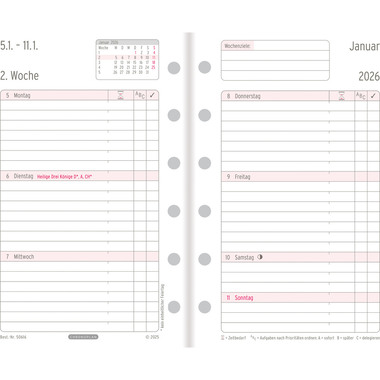 CHRONOPLAN Ersatz Wochenplan 2026 50616Z.26 1W/2S in Zeilen Mini