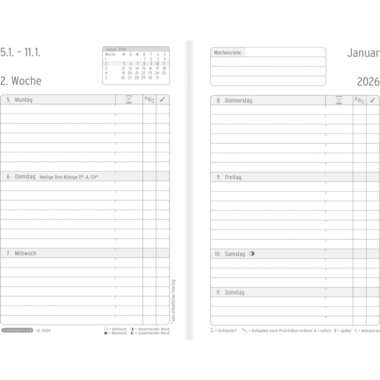 CHRONOPLAN Chronobook Black&White 2026 50966Z.26 1S/2P nero SC Mini