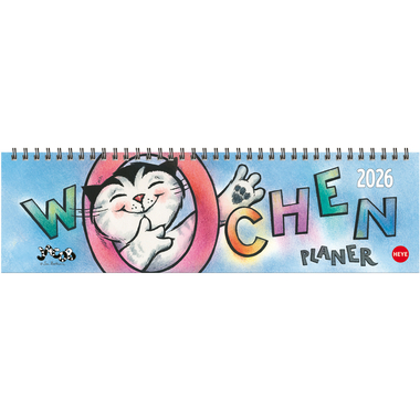 HEYE Wochenplaner Kater Jacob 2026 1350+26 1W/1S DE 32.5x9.3cm