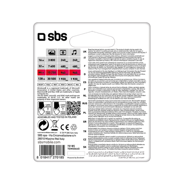 64 GB Micro SD card for HD images and video