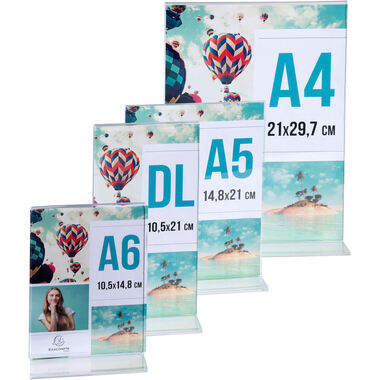 EXACOMPTA Présentoir de table A5 85158D transparent, forme T haut