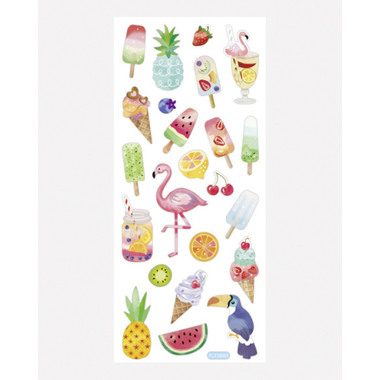 FOLIA Glitzer-Sticker 1414 Exotic 5 Blatt/128 Stück