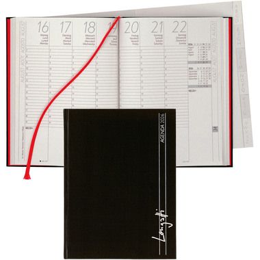BIELLA Agenda Longatti 2026 812720020026U 1S/2P noir ML 15x20cm